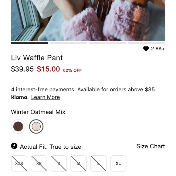 GARAGE Liv Waffle Pant Winter Oatmeal Mix - Picture 4 of 9